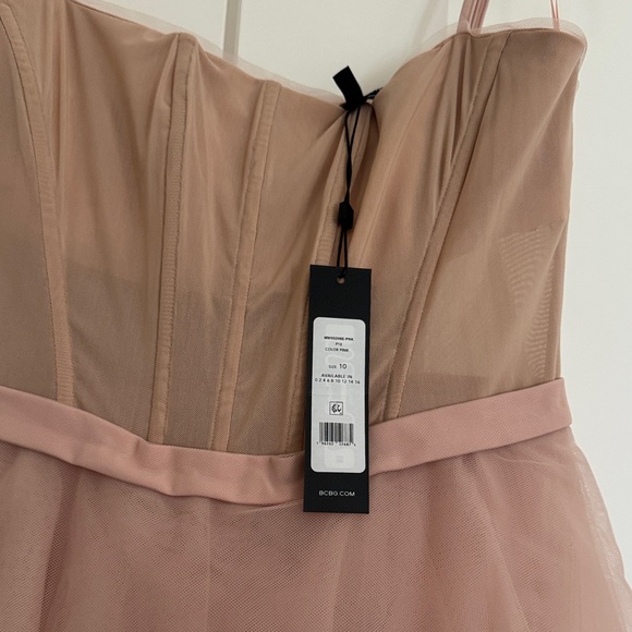 BCBG Pink Layered Midi Dress - Picture 2 of 4